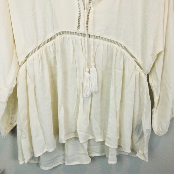 7 for all mankind 7FAM cream boho blouse M - Picture 2 of 6